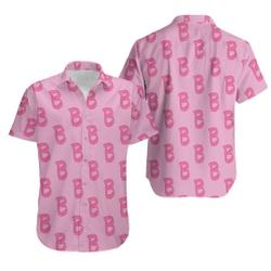 Ken Pink B Letter Pattern Shirt Gift For Your Girlfriend Boyfriend Gift For Love Gift For Friend Best Valentine Present Holiday Gift