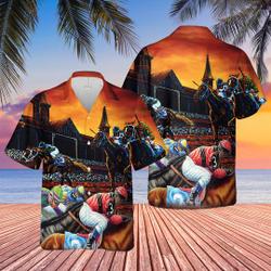 Kentucky Derby Horse Racing 3D Hawaiian Shirt Gift For Your Girlfriend Boyfriend Gift For Love Gift For Friend Best Valentine Present Holiday Gift