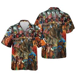 Kentucky Derby Horse Racing 3D Hawaiian Shirt Gift For Your Girlfriend Boyfriend Gift For Love Gift For Friend Best Valentine Present Holiday Gift