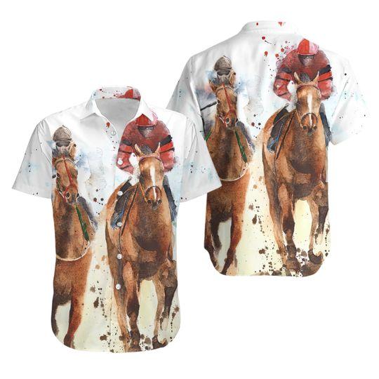 Kentucky Derby Horse Racing 3D Hawaiian Shirt Gift For Your Girlfriend Boyfriend Gift For Love Gift For Friend Best Valentine Present Holiday Gift
