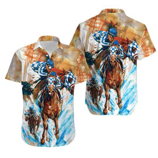 Kentucky Derby Horse Racing Hawaiian Shirt Gift For Your Girlfriend Boyfriend Gift For Love Gift For Friend Best Valentine Present Holiday Gift