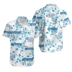 Keystone Light Hawaiian Flowers Pattern Shirt, Hawaiian beer lover Shirt Gift For Your Girlfriend Boyfriend Gift For Love Gift For Friend Best Valentine Present Holiday Gift