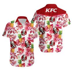 KFC pineapple kitchen Tropical Flower Aloha Hawaiian Shirts Gift For Your Girlfriend Boyfriend Gift For Love Gift For Friend Best Valentine Present Holiday Gift