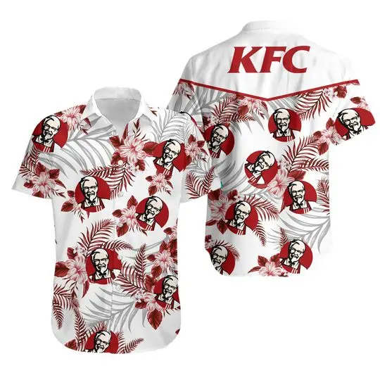 KFC Tropical Flower Aloha Hawaiian Shirts Gift For Your Girlfriend Boyfriend Gift For Love Gift For Friend Best Valentine Present Holiday Gift