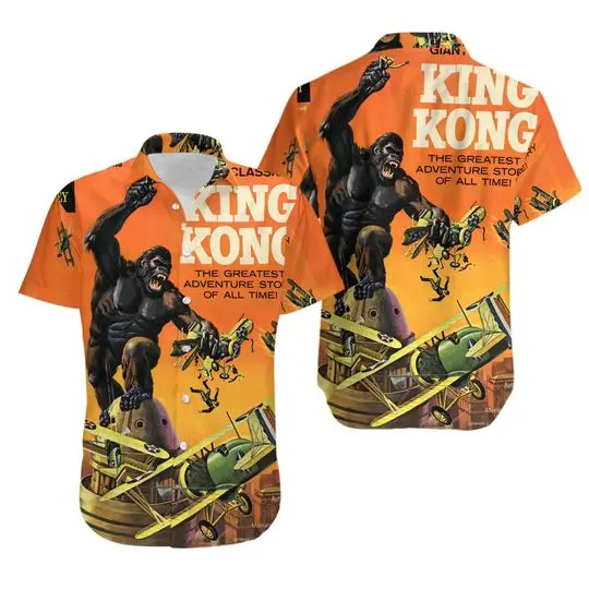 King Kong Universsal Hawaiian Shirt Summer Vacation Hawaiian Shirt Gift For Your Girlfriend Boyfriend Gift For Love Gift For Friend Best Valentine Present Holiday Gift
