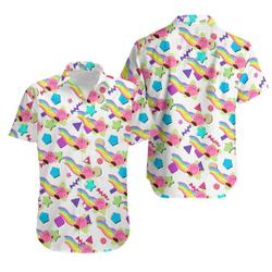 Kirby Retro Vaporwave 80s Patterned Button Up Gift For Your Girlfriend Boyfriend Gift For Love Gift For Friend Best Valentine Present Holiday Gift