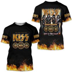 Kiss Band 50th Anniversary 1973-2023 Signature 3D T-Shirt, KISS Band Shirt Meaningful Gift For Family Gift For Boyfriend Valentine Gift