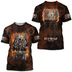 KISS End Of The Road World Tour 50 Years 1973 2023 3D Shirt Meaningful Gift For Family Gift For Boyfriend Valentine Gift