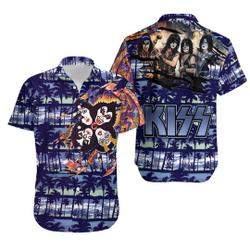 KISS Rock Bands Tropical 2022 Hawaii Shirt Aloha Shirt Gift For Your Girlfriend Boyfriend Gift For Love Gift For Friend Best Valentine Present Holiday Gift