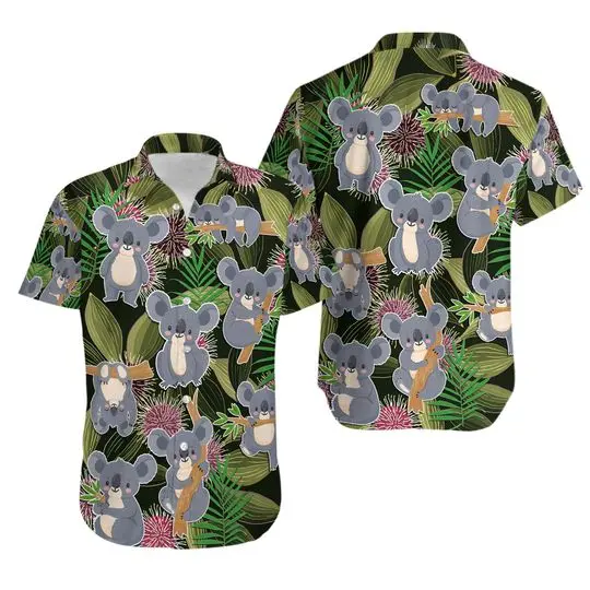 Koala Daily Life Funny Tropical Art Summer Beach Hawaiian Shirt Gift For Your Girlfriend Boyfriend Gift For Love Gift For Friend Best Valentine Present Holiday Gift