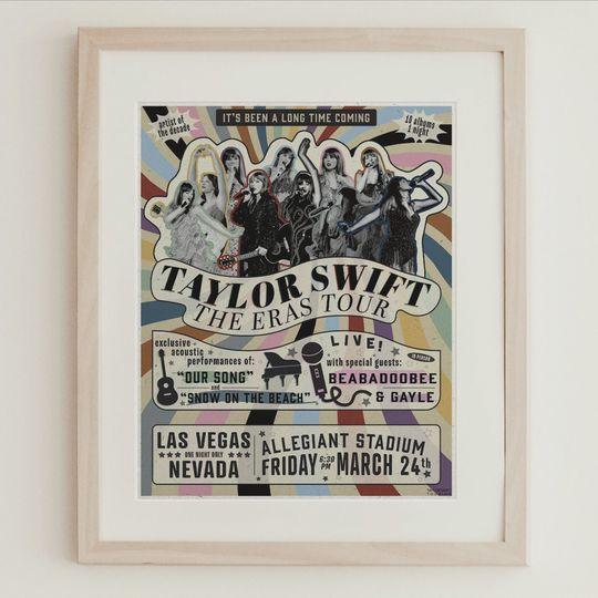 Las Vegas 3/24 Taylor The Eras Tour Poster with SURPRISE Songs - DIGITAL Download Printable Poster Meaningful Gift For Family Gift For Boyfriend Valentine Gift Birthday Gift Holiday Gift