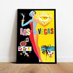 LAS VEGAS : Vintage TWA Advertising Tourism Print Premium Matte Vertical Poster Meaningful Gift For Family Gift For Boyfriend Valentine Gift Birthday Gift Holiday Gift