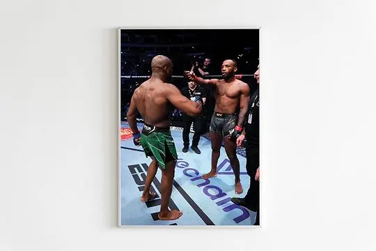Leon "Rocky" Edwards vs. Kamaru Usman Headshot - UFC Welterweight Champion Premium Matte Vertical Poster Meaningful Gift For Family Gift For Boyfriend Valentine Gift Birthday Gift Holiday Gift