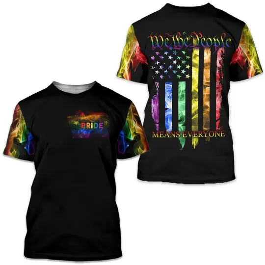LGBT Pride Shirt, We The People Means Every One 3D T-Shirt Meaningful Gift For Family Gift For Boyfriend Valentine Gift