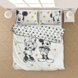 Disney Minnie & Mickey Glitter Double Duvet Cover Set, Mickey Bedding Set Gift For Your Girlfriend Boyfriend Gift For Love Gift For Friend Best Valentine Present Holiday Gift