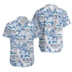 Light Beer Unisex Hawaiian Shirt, Busch Latte Beer Button Up Shirt Gift For Your Girlfriend Boyfriend Gift For Love Gift For Friend Best Valentine Present Holiday Gift