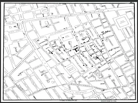 John Snow's Cholera Map (white-on-black) Premium Matte Vertical Poster Meaningful Gift For Family Gift For Boyfriend Valentine Gift Birthday Gift Holiday Gift
