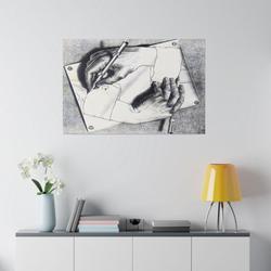 Drawing Hands by M.C. Escher Canvas Meaningful Gift For Family Gift For Boyfriend Valentine Gift Birthday Gift Holiday Gift