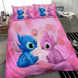 Lilo & Stitch Quilt Duvet Cover Bedding Set Gift For Your Girlfriend Boyfriend Gift For Love Gift For Friend Best Valentine Present Holiday Gift