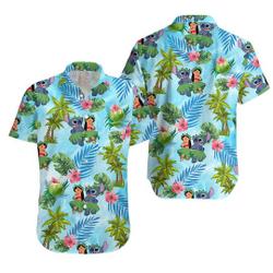 Lilo & Stitch Palm Tree Disney Hawaiian Shirt Gift For Your Girlfriend Boyfriend Gift For Love Gift For Friend Best Valentine Present Holiday Gift