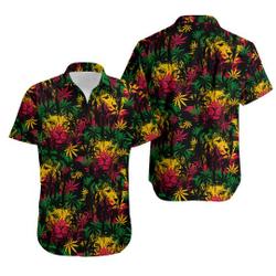 Lion Hawaiian Shirt - Rasta Lion Weeds With Leaves Hawaiian Shirt Gift For Your Girlfriend Boyfriend Gift For Love Gift For Friend Best Valentine Present Holiday Gift