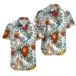Lion King Hawaiian Shirt, Disney Hawaiian Shirt, Aloha Hawaiian Shirt, Vacation Hawaiian Shirt Gift For Your Girlfriend Boyfriend Gift For Love Gift For Friend Best Valentine Present Holiday Gift