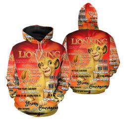 Lion King Punk Words Pattern | Disney 3D Hoodie