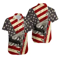 Lkh Ironworker Hawaiian Shirt, US Flag Hawaiian Shirt Gift For Your Girlfriend Boyfriend Gift For Love Gift For Friend Best Valentine Present Holiday Gift
