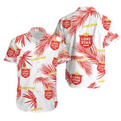 Lone Star Palm Leaves Pattern Hawaiian Shirt Gift For Your Girlfriend Boyfriend Gift For Love Gift For Friend Best Valentine Present Holiday Gift