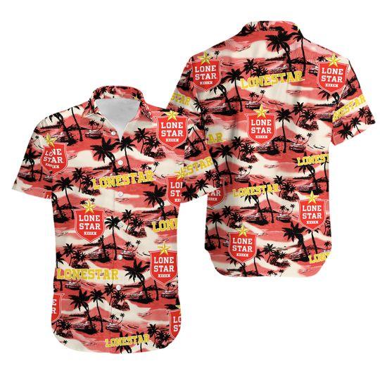 Lone Star Hawaiian Sea Island Pattern Shirt Gift For Your Girlfriend Boyfriend Gift For Love Gift For Friend Best Valentine Present Holiday Gift