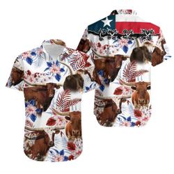 Longhorn Cattle Lovers Texas Flag Hawaiian Shirt Gift For Your Girlfriend Boyfriend Gift For Love Gift For Friend Best Valentine Present Holiday Gift