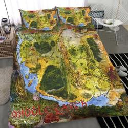 Lord of the rings Middle Earth Map Bedding Set Gift For Your Girlfriend Boyfriend Gift For Love Gift For Friend Best Valentine Present Holiday Gift