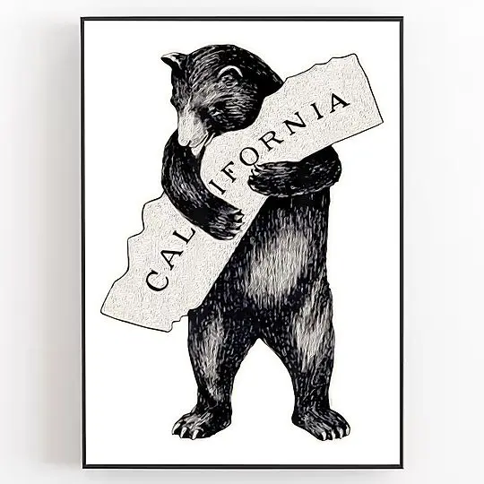 Love California Art-Retro Vintage Cali Grizzly Bear Premium Matte Vertical Poster Meaningful Gift For Family Gift For Boyfriend Valentine Gift Birthday Gift Holiday Gift