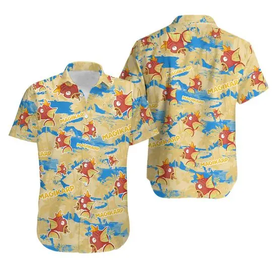 Magikarp Hawaiian Sea Island Pattern Shirt Gift For Your Girlfriend Boyfriend Gift For Love Gift For Friend Best Valentine Present Holiday Gift