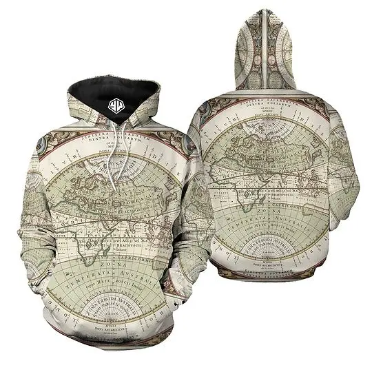 Map Europe Culture World Hoodie 3D