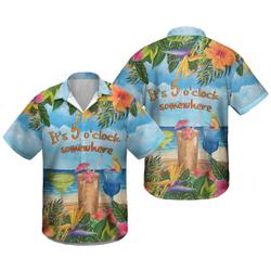 Margarita Cocktail Its 5 Oclock Somewhere Hawaiian Shirt, Hawaii Holiday Beach Shirt Gift For Your Girlfriend Boyfriend Gift For Love Gift For Friend Best Valentine Present Holiday Gift