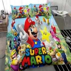 Mario Characters Bedding Set Gift For Your Girlfriend Boyfriend Gift For Love Gift For Friend Best Valentine Present Holiday Gift
