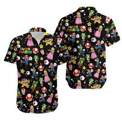 Mario Hawaiian Shirt, Super Mario Shirt Gift For Your Girlfriend Boyfriend Gift For Love Gift For Friend Best Valentine Present Holiday Gift