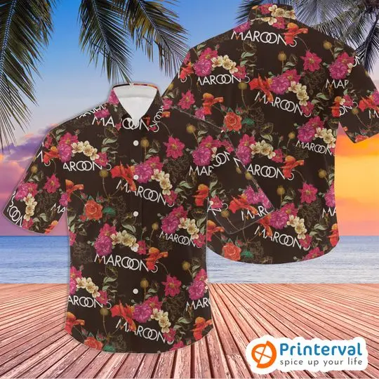 Maroon 5 Button Up Shirts, Maroon 5 Band Hawaiian Shirts Gift For Your Girlfriend Boyfriend Gift For Love Gift For Friend Best Valentine Present Holiday Gift