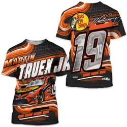 Martin Truex, Jr. #19 Bass Pro Racing Red Sublimated Shirt Meaningful Gift For Family Gift For Boyfriend Valentine Gift