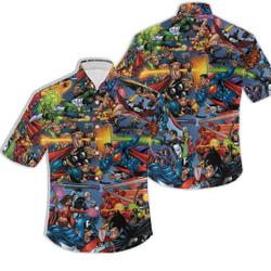 Marvell vs DC Fighting Hawaiian Shirt Vintage Hawaiian Shirt, v Gift For Your Girlfriend Boyfriend Gift For Love Gift For Friend Best Valentine Present Holiday Gift