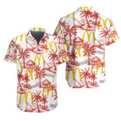 McDonald's Food Shirt, Tropical Flower Aloha Hawaiian Shirts Gift For Your Girlfriend Boyfriend Gift For Love Gift For Friend Best Valentine Present Holiday Gift