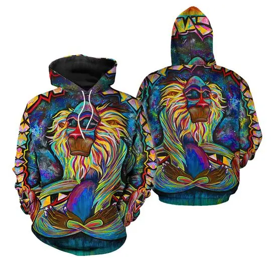 MEDITATING RAFIKI 3D Hoodie