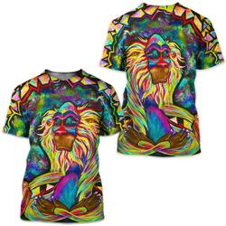 MEDITATING RAFIKI Unisex Crew, All Over Print Shirt Meaningful Gift For Family Gift For Boyfriend Valentine Gift