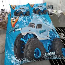 Megalodon Monster Truck Custom Bedding Set Gift For Your Girlfriend Boyfriend Gift For Love Gift For Friend Best Valentine Present Holiday Gift