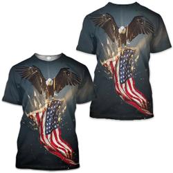 Men's American Flag and Eagle 3D T-Shirt Meaningful Gift For Family Gift For Boyfriend Valentine Gift