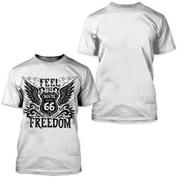 Men's Feel the Freedom Route 66 T-shirt Meaningful Gift For Family Gift For Boyfriend Valentine Gift
