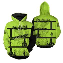 Men's Ironworker In The Construction Neon Green 3D Pullover All Over Print Hoodie