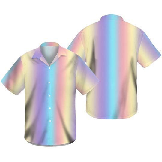 Mens Pastel Colour Rainbow Hawaiian Shirt Gift For Your Girlfriend Boyfriend Gift For Love Gift For Friend Best Valentine Present Holiday Gift