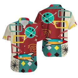 Men's Retro Bowling 50s Rockabilly Hawaiian Shirt Gift For Your Girlfriend Boyfriend Gift For Love Gift For Friend Best Valentine Present Holiday Gift